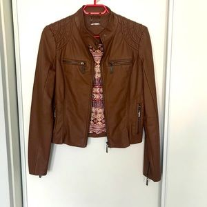 Pleather brown jacket!